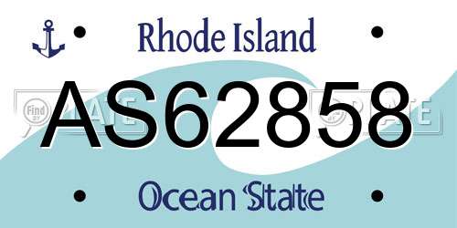 AS62858 Rhode Island License Plate