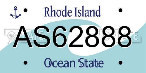 AS62888 Rhode Island License Plate