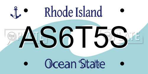 AS6T5S Rhode Island License Plate