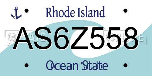 AS6Z558 Rhode Island License Plate
