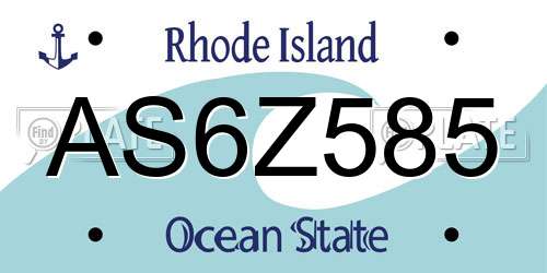 AS6Z585 Rhode Island License Plate