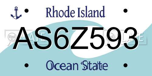 AS6Z593 Rhode Island License Plate