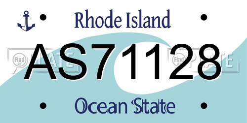 AS71128 Rhode Island License Plate