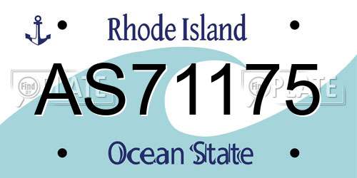 AS71175 Rhode Island License Plate