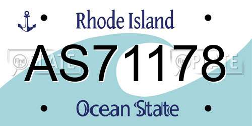 AS71178 Rhode Island License Plate