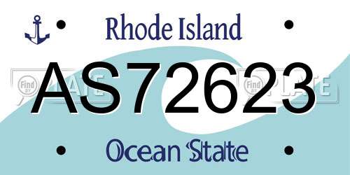 AS72623 Rhode Island License Plate