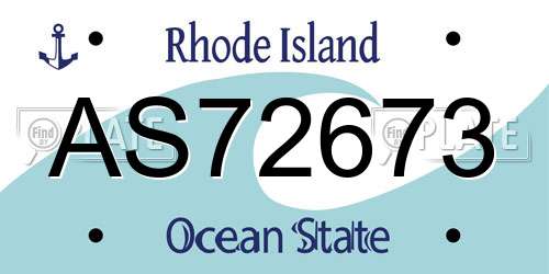 AS72673 Rhode Island License Plate