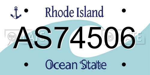AS74506 Rhode Island License Plate