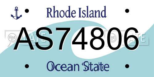 AS74806 Rhode Island License Plate