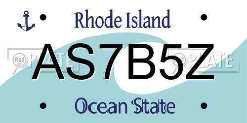 AS7B5Z Rhode Island License Plate