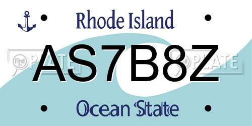 AS7B8Z Rhode Island License Plate