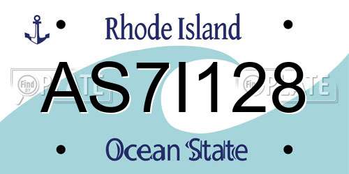 AS7I128 Rhode Island License Plate