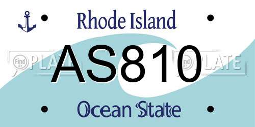 AS810 Rhode Island License Plate