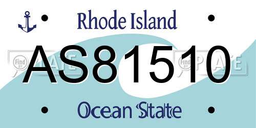 AS81510 Rhode Island License Plate
