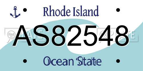 AS82548 Rhode Island License Plate