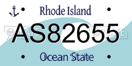 AS82655 Rhode Island License Plate
