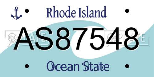AS87548 Rhode Island License Plate