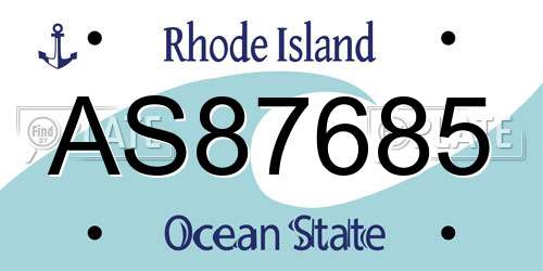 AS87685 Rhode Island License Plate