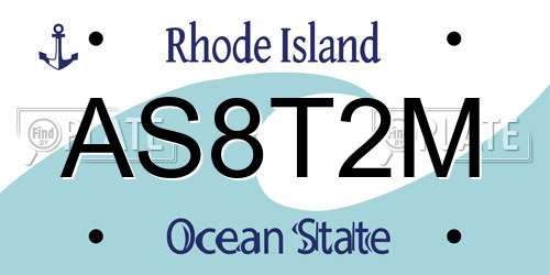 AS8T2M Rhode Island License Plate