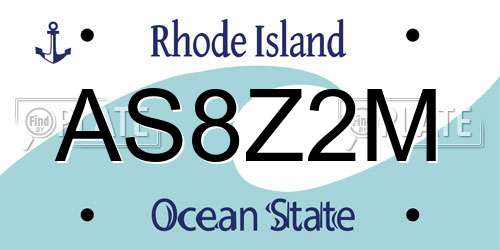AS8Z2M Rhode Island License Plate