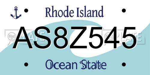 AS8Z545 Rhode Island License Plate