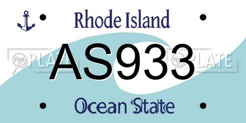 AS933 Rhode Island License Plate