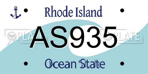 AS935 Rhode Island License Plate