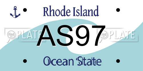 AS97 Rhode Island License Plate