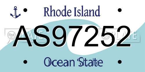AS97252 Rhode Island License Plate