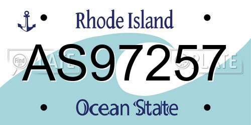 AS97257 Rhode Island License Plate