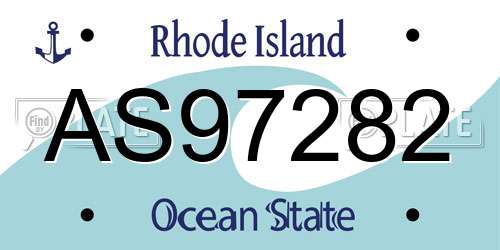 AS97282 Rhode Island License Plate