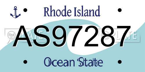 AS97287 Rhode Island License Plate