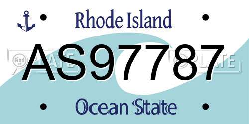 AS97787 Rhode Island License Plate
