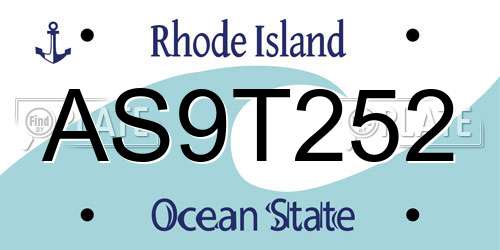 AS9T252 Rhode Island License Plate