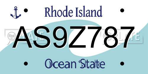 AS9Z787 Rhode Island License Plate