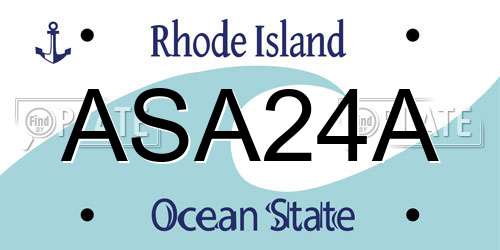ASA24A Rhode Island License Plate