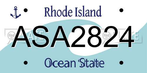 ASA2824 Rhode Island License Plate
