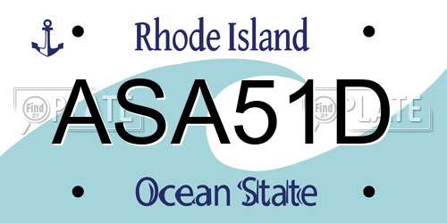 ASA51D Rhode Island License Plate