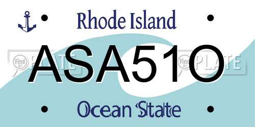 ASA51O Rhode Island License Plate