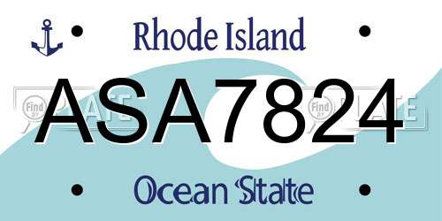 ASA7824 Rhode Island License Plate