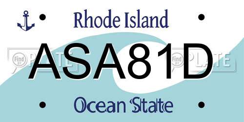 ASA81D Rhode Island License Plate