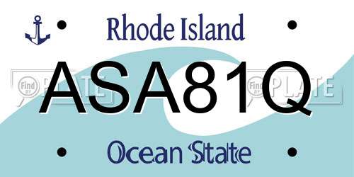 ASA81Q Rhode Island License Plate