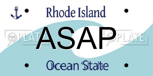 ASAP Rhode Island License Plate