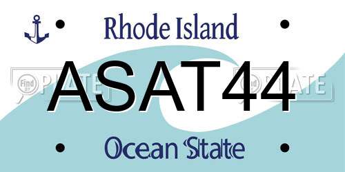ASAT44 Rhode Island License Plate