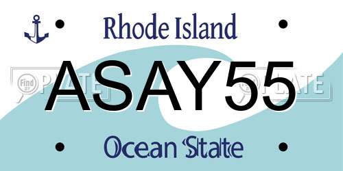 ASAY55 Rhode Island License Plate