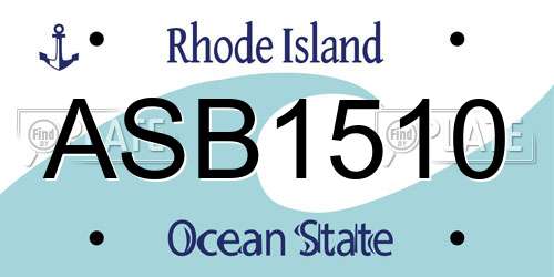 ASB1510 Rhode Island License Plate