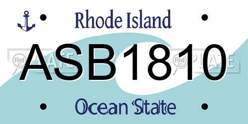 ASB1810 Rhode Island License Plate
