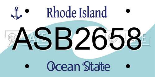ASB2658 Rhode Island License Plate