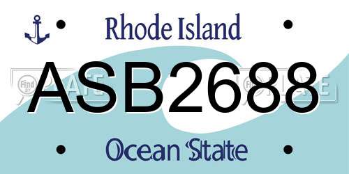 ASB2688 Rhode Island License Plate
