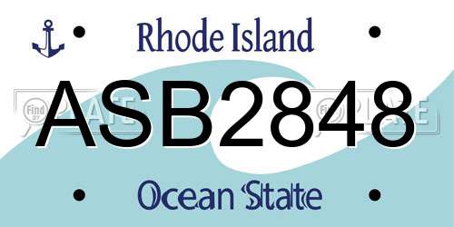 ASB2848 Rhode Island License Plate